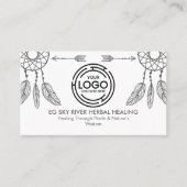 ドリームキャッミニマルチャー、羽、矢のウェルネス 名刺 (正面)