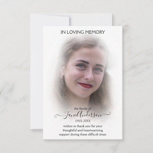 ドリームクラウド悔やみや弔慰葬送写真サンキューカード サンキューカード (正面)