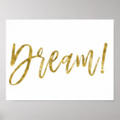 ドリームゴールドフォイルと白感動的語 ポスター (正面)