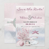 ドリームショアビーチピンクウェディングザデイト セーブザデート (正面/裏面)