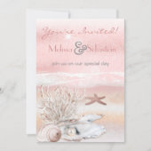 ドリームショアビーチピーチウェディングアクト 招待状 (正面)