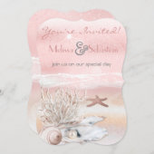 ドリームショアビーチピーチウェディングアクト 招待状 (正面/裏面)