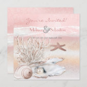 ドリームショアビーチピーチウェディングアクト 招待状 (正面/裏面)