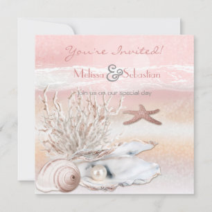 ドリームショアビーチピーチウェディングアクト 招待状