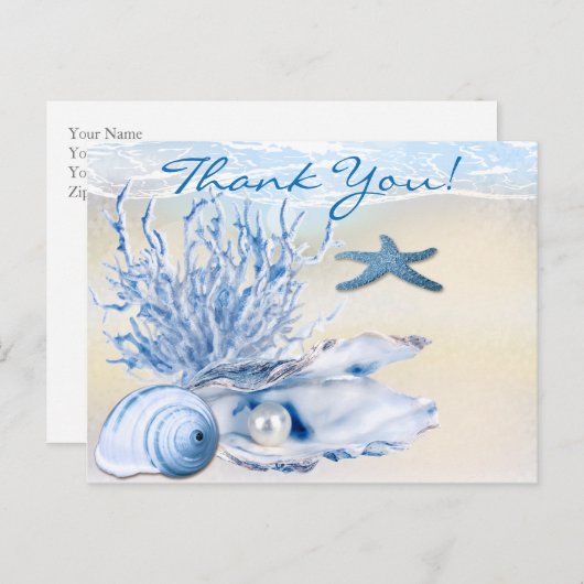 ドリームショアビーチ非常に青ありがとう ポストカード (正面/裏面)