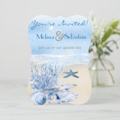 ドリームショアビーチ非常に青い結婚式の招待 招待状 (スタンド正面)