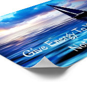 ドリームスやる気を起こさせる引用文セーリングボート海 ポスター (角)