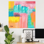 ドリームスケープ大抽象芸術アートオリジナル絵画ズ ポスター (ホームオフィス)