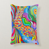 「ドリームスケープ・バード」。超現実的な抽象芸術の球菌 アクセントクッション (正面(垂直))