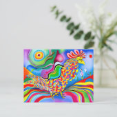 「ドリームスケープ・バード」。超現実的な抽象芸術の球菌 ポストカード (スタンド正面)