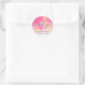 ドリームス鮮やかブライダルシャワーサンキューステッカー ラウンドシール (バッグ)