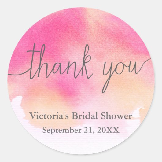 ドリームス鮮やかブライダルシャワーサンキューステッカー ラウンドシール (正面)