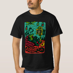 ドリームス・オン・リワインド - 超現実的なレトロ・アリゲーターTVアート Tシャツ