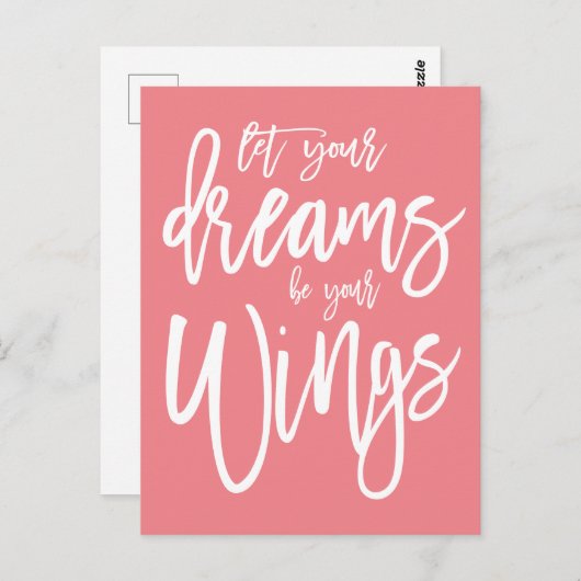 ドリームズやる気を起こさせるズザウィングズホワイトサンゴ ポストカード (正面/裏面)