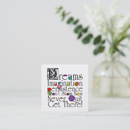 ドリームタイポ感動的グラフィデザイン スクエア名刺 (スタンド正面)