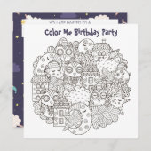 *~*ドリームタイムカスタマイズ可能なカラーME誕生日 招待状 (正面/裏面)