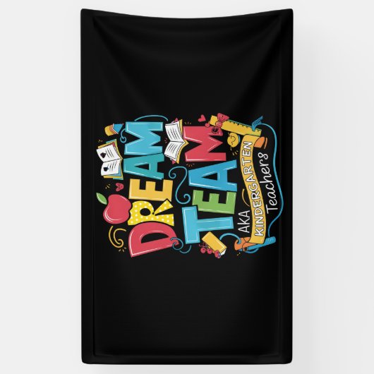 ドリームチーム幼稚園先生新学期 横断幕 (縦)