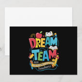 ドリームチーム幼稚園教師新学期スタート 招待状 (正面/裏面)