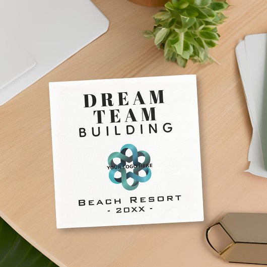 ドリームチーム建物会社ロゴパーティー スタンダードカクテルナプキン