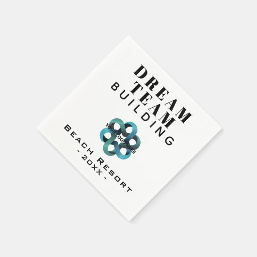 ドリームチーム建物会社ロゴパーティー スタンダードカクテルナプキン (角)