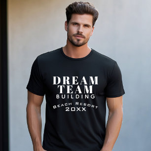 ドリームチーム建物白黒社員 Tシャツ