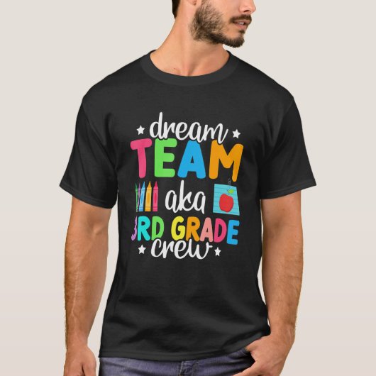 ドリームチーム赤3年生クルー先生キッズ3G Tシャツ (正面)