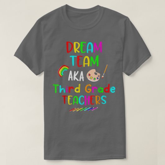 ドリームチーム3年生おもしろい先生戻る Tシャツ (デザイン正面)