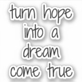 ドリームトゥル来ル・カスタム・カットのビニール・ステッカー シール (正面)