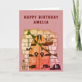 ドリームドアフェアリーテイルスケッチガール誕生日 カード