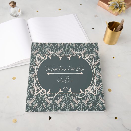 ドリームドラゴンフライのコーンフラワー、星、シェブロン ゲストブック (正面見開き)