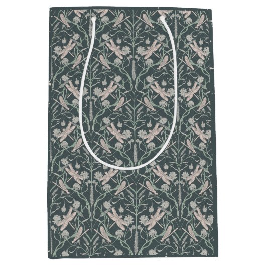 ドリームドラゴンフライのコーンフラワー、星、シェブロン ミディアムペーパーバッグ (正面)