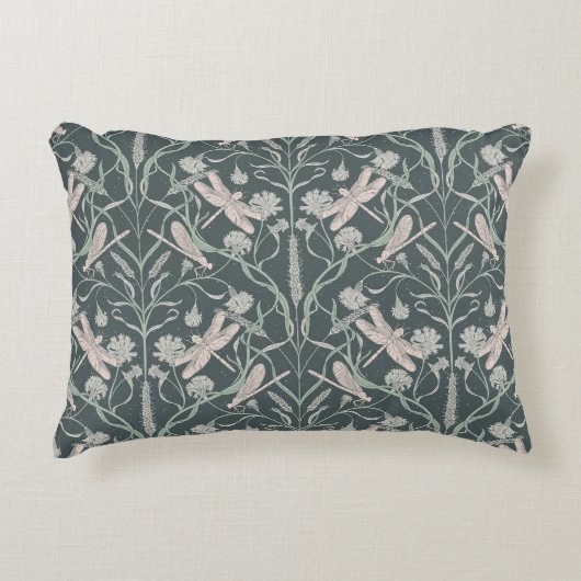 ドリームドラゴンフライコーンフラワー、スター、シボロン アクセントクッション (正面)