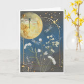 ドリームドラゴンフライ感動的グリーティングカード カード (黄色い花)