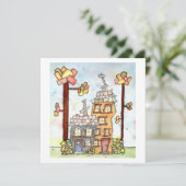 ドリームハウスウォーターカラーグリーティングカード カード (スタンド正面)