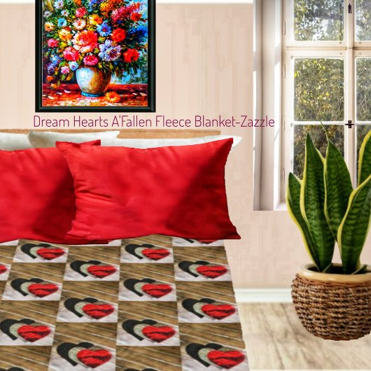 ドリームハートA 落ちた' フリースブランケット