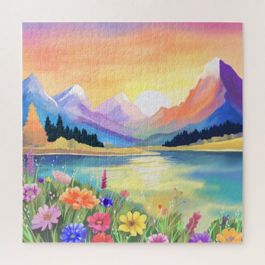 ドリームバイザマウンテンズレイクサンクチュアリ ジグソーパズル (縦)