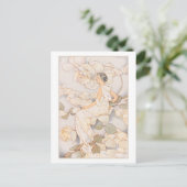 ドリームバラホワイトフラワーヴィンテージ ポストカード (スタンド正面)