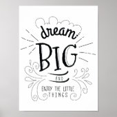 ドリームビッやる気を起こさせるク引用文アートプリント ポスター (正面)