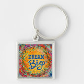 ドリームビッグおもしろいカラフルインスピリシティキーチェーン キーホルダー (正面)