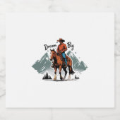 ドリームビッグカウボーイライディングホース スパークリングワインラベル (シングルラベル)