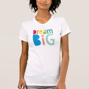 ドリームビッグカラフルレインボーはっきりしたタイポグラフィ Tシャツ