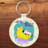 「ドリームビッグキャットオンムーン感動的引用文 キーホルダー (正面)