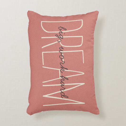 ドリームビッグサンゴ&クリームやる気を起こさせる引用文スクリプト アクセントクッション (正面(垂直))
