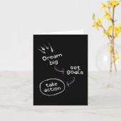 ドリームビッグセットゴールのアクションやる気を起こさせる引用文 カード (黄色い花)