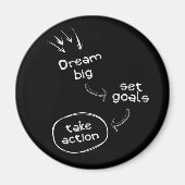 ドリームビッグセットゴールのアクションやる気を起こさせる引用文 マグネット (正面)