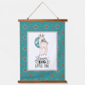 ドリームビッグディアボホブルー縁ど子供部屋アート 吊り下げ型タペストリー (正面)