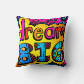 ドリームビッグネオングラフィティ漫画ブックイラストレーション クッション (裏面)