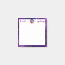 ドリームビッグパープル銀河系金ゴールドモノグラムスモールスクエア ポストイット