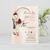 ドリームビッグピーチ&ブルガンディボホファースト誕生日 招待状 (スタンド正面)