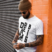 ドリームビッグブラックグランジタイポグラフィインスパイアズ引用文 Tシャツ